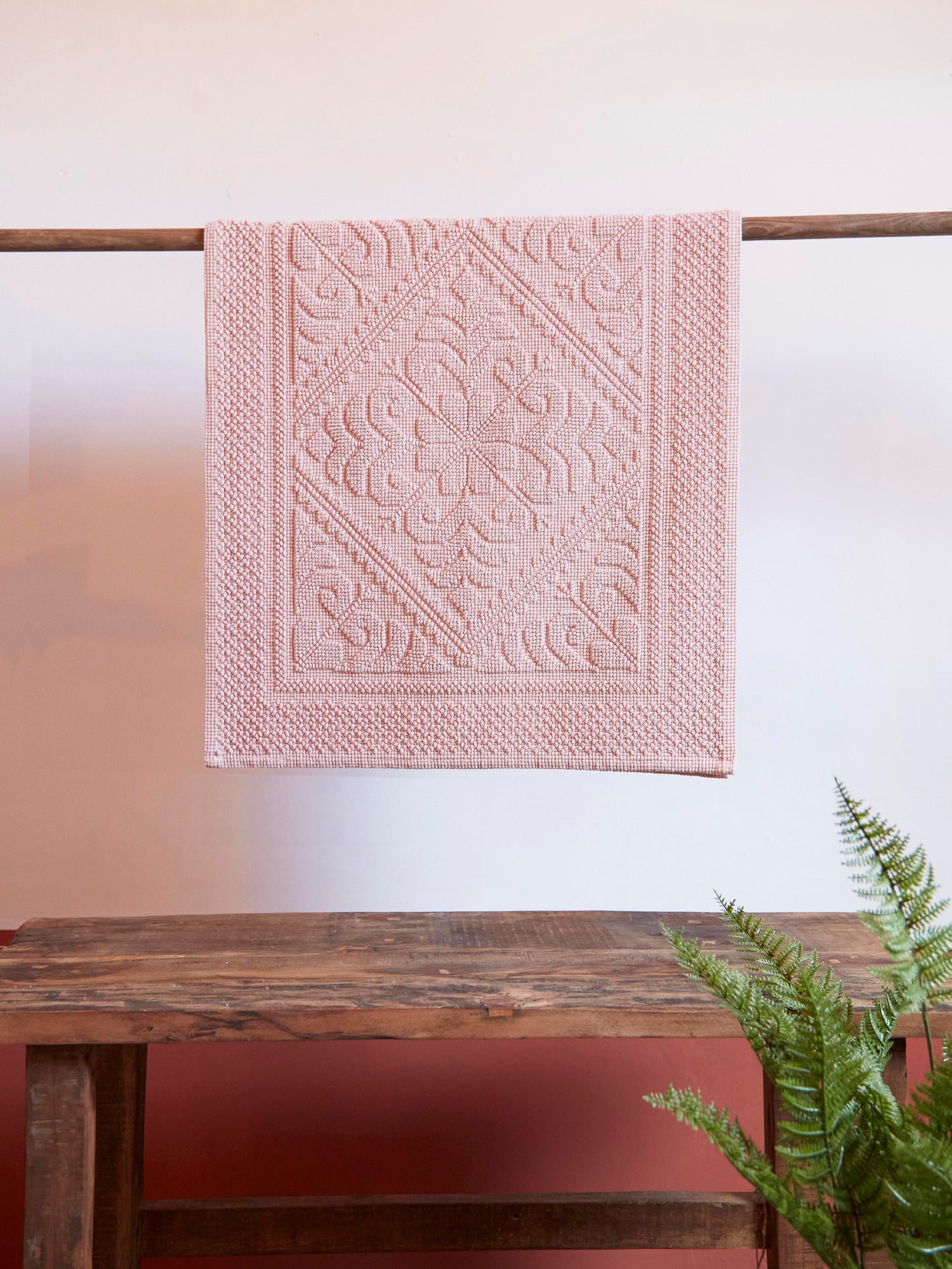 Enzo Bath Mat in Aubepine Pale Pink - 2 Sizes Available