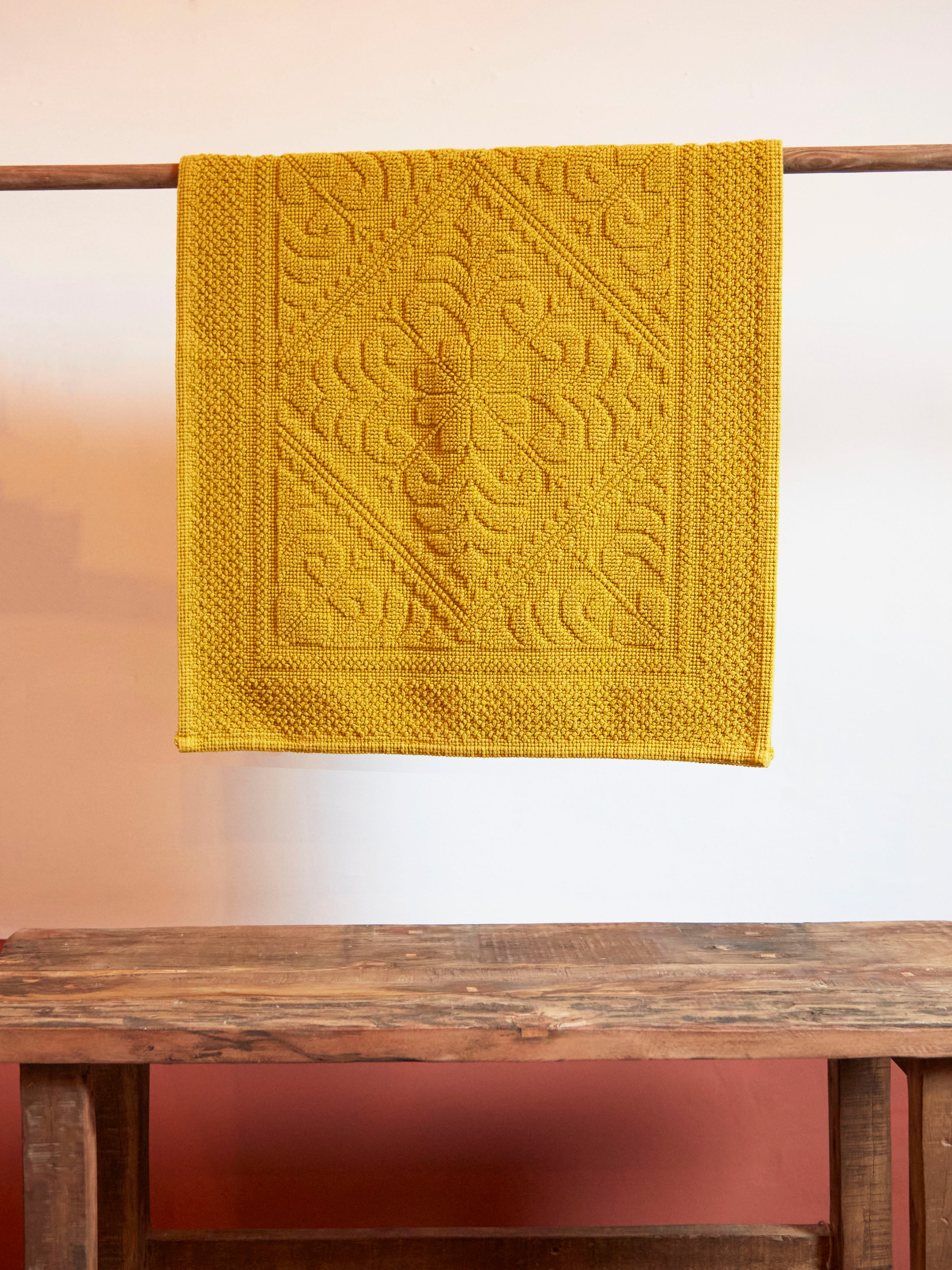 Enzo Bath Mat in Saffron - 2 Sizes Available