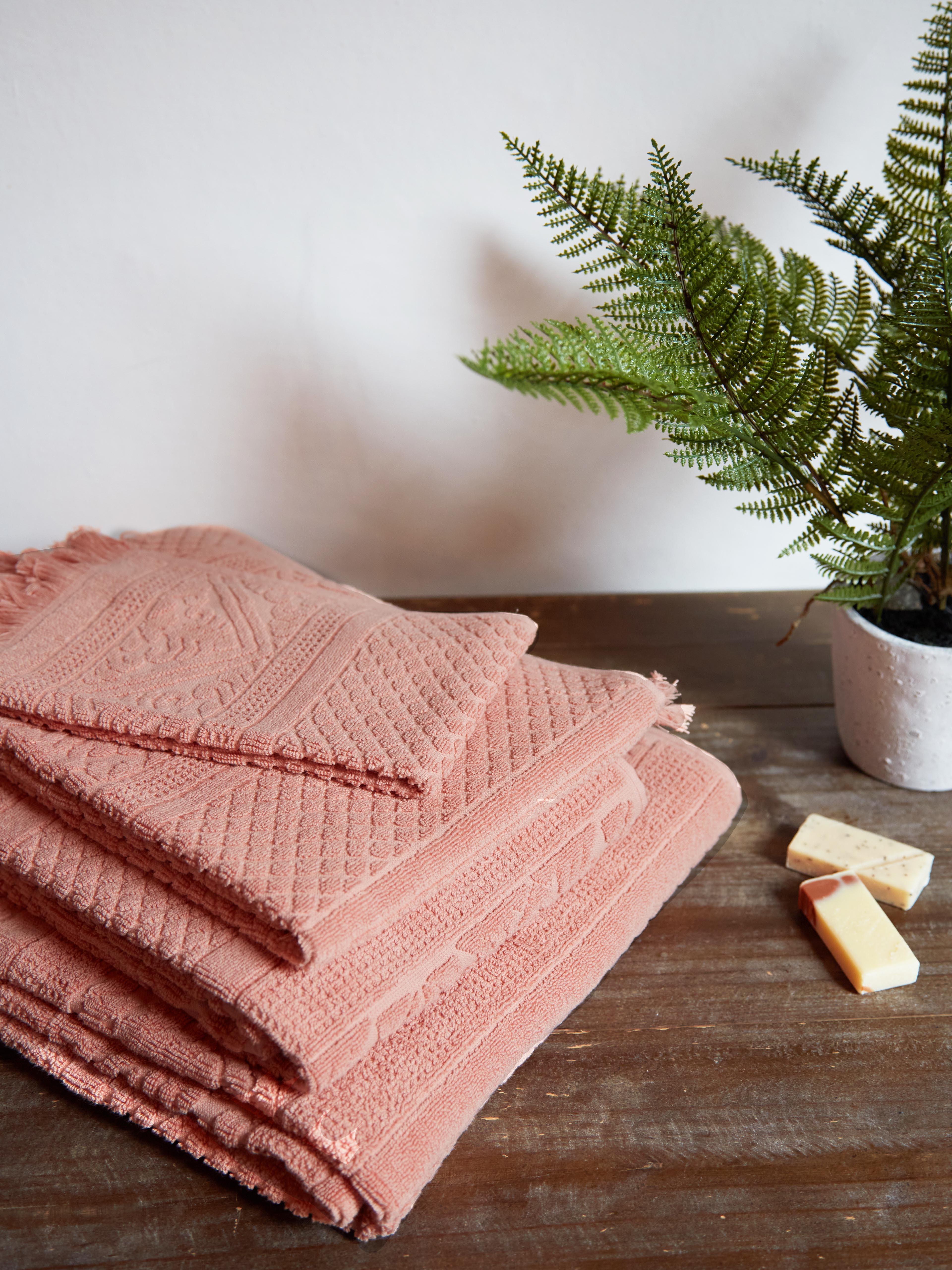 Embossed Jacquard Towel in Clay - 4 Sizes Available