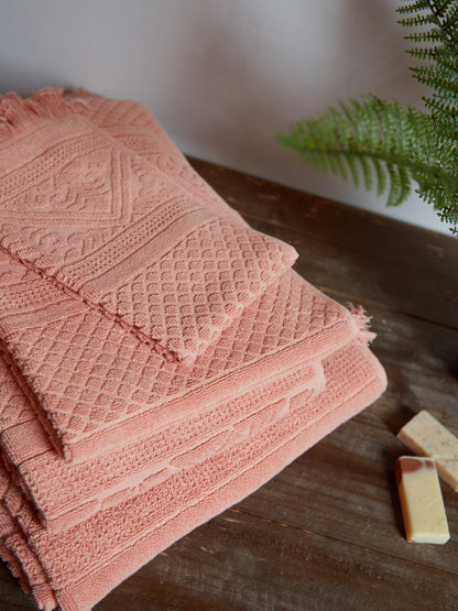 Embossed Jacquard Towel in Clay - 4 Sizes Available