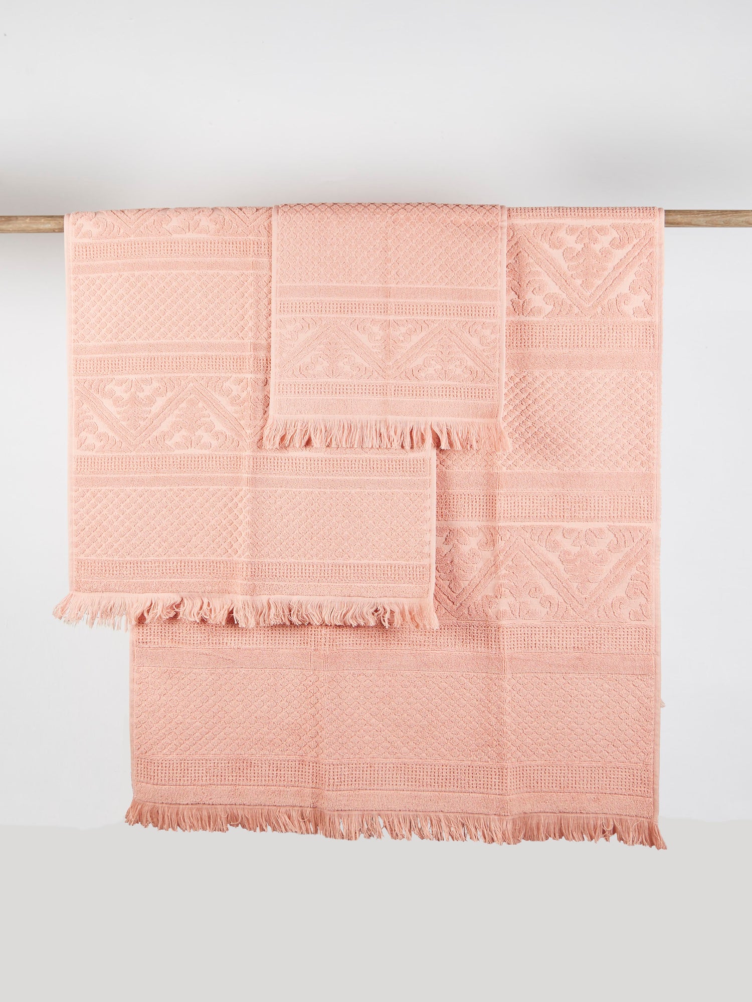 Embossed Jacquard Towel in Clay - 4 Sizes Available