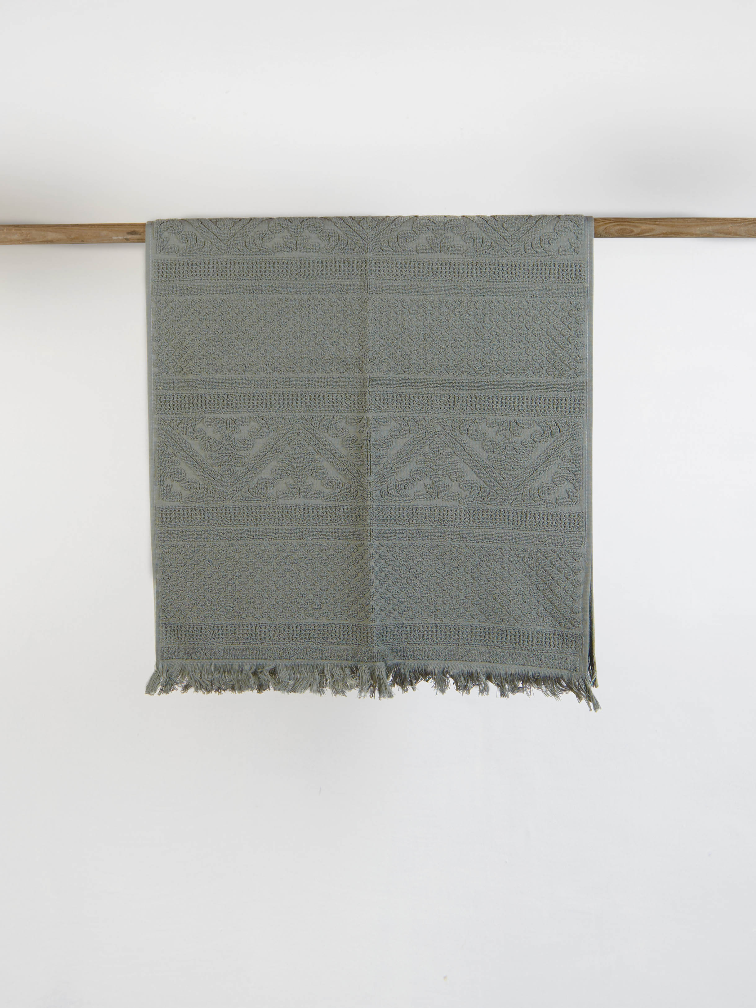 Embossed Jacquard Towel in Thyme Green - 4 Sizes Available