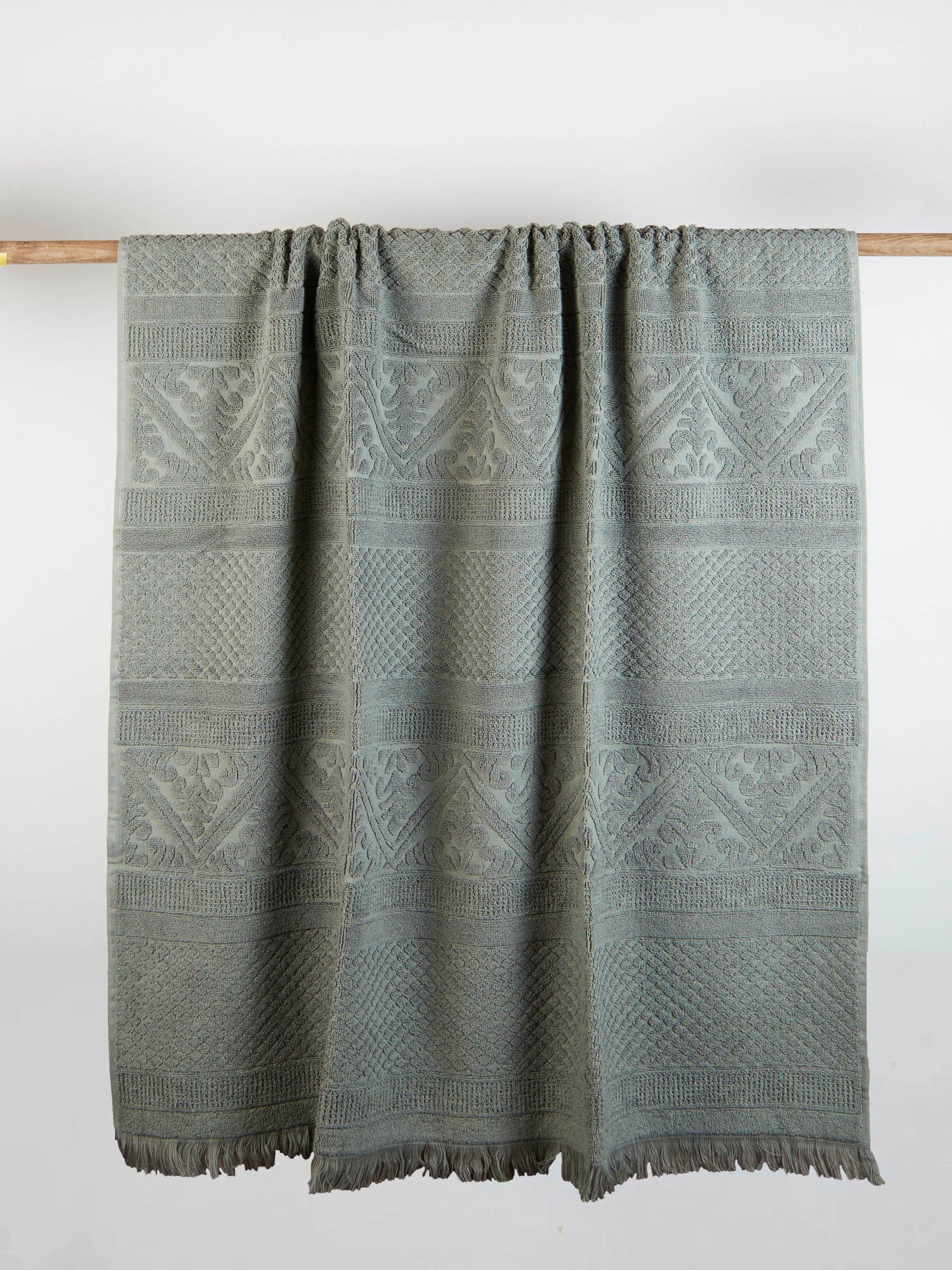 Embossed Jacquard Towel in Thyme Green - 4 Sizes Available