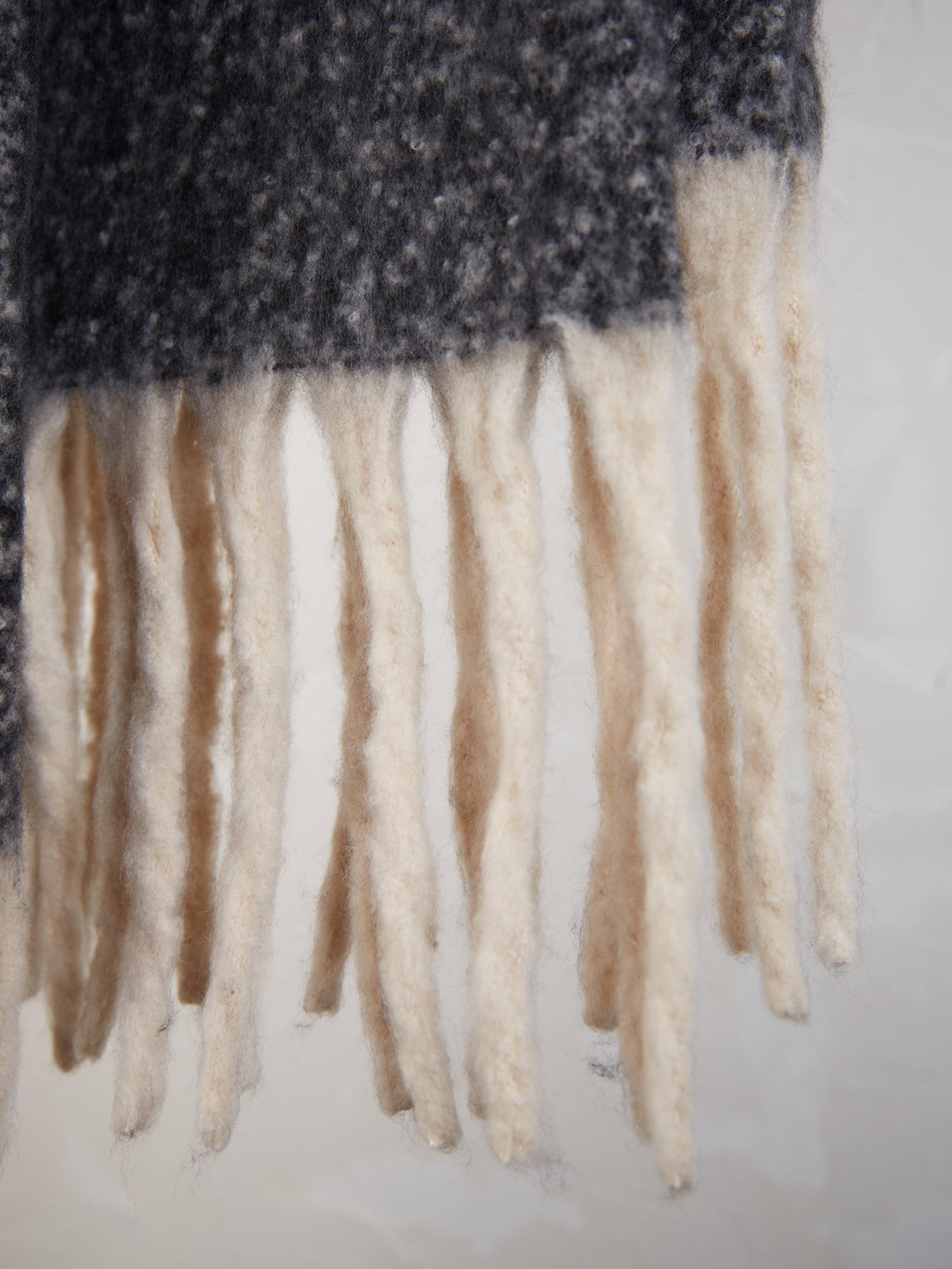 Isabel Recycled Fringed Throw - Caviar