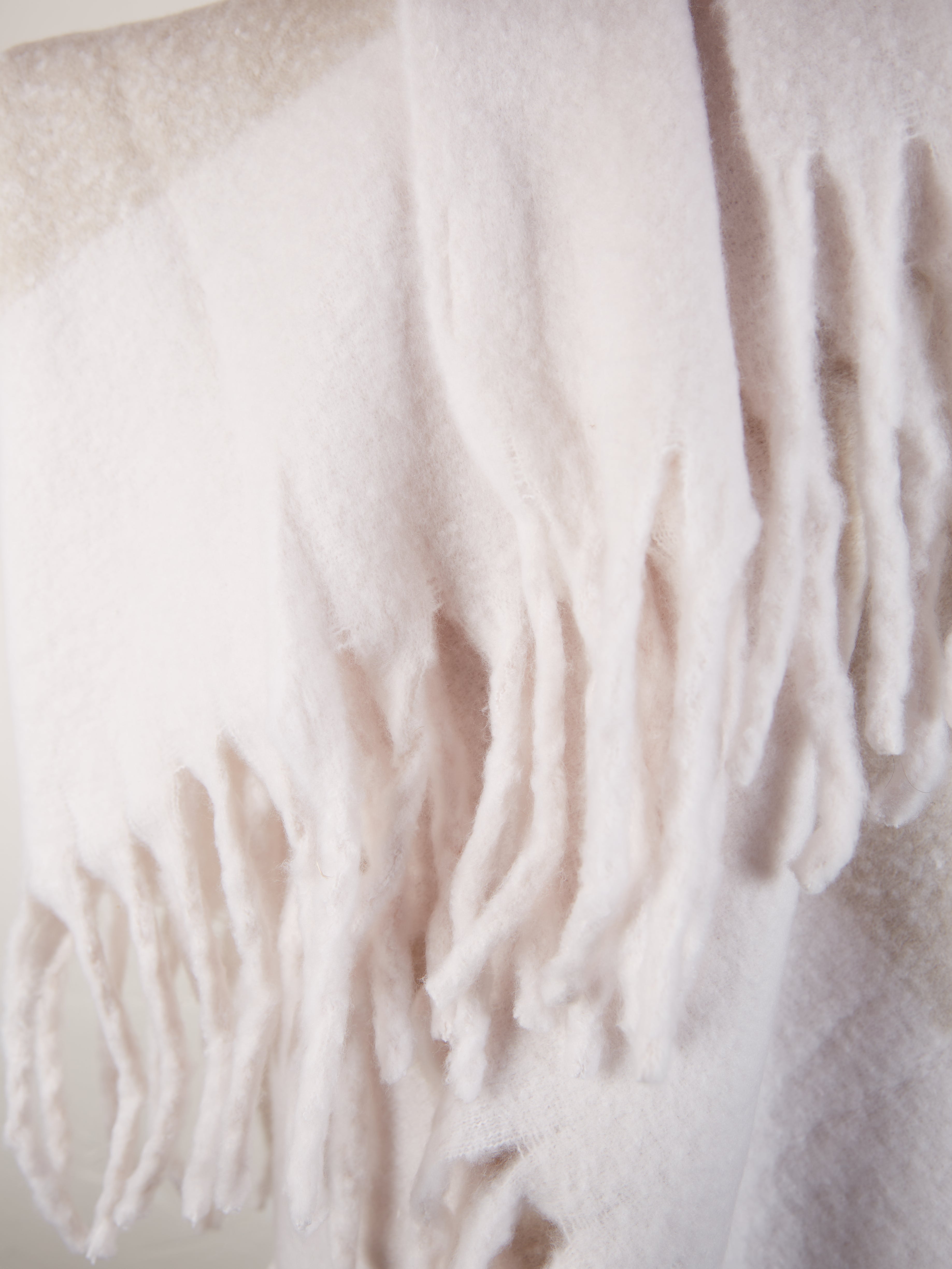 Isabel Recycled Striped Fringed Throw - Natural