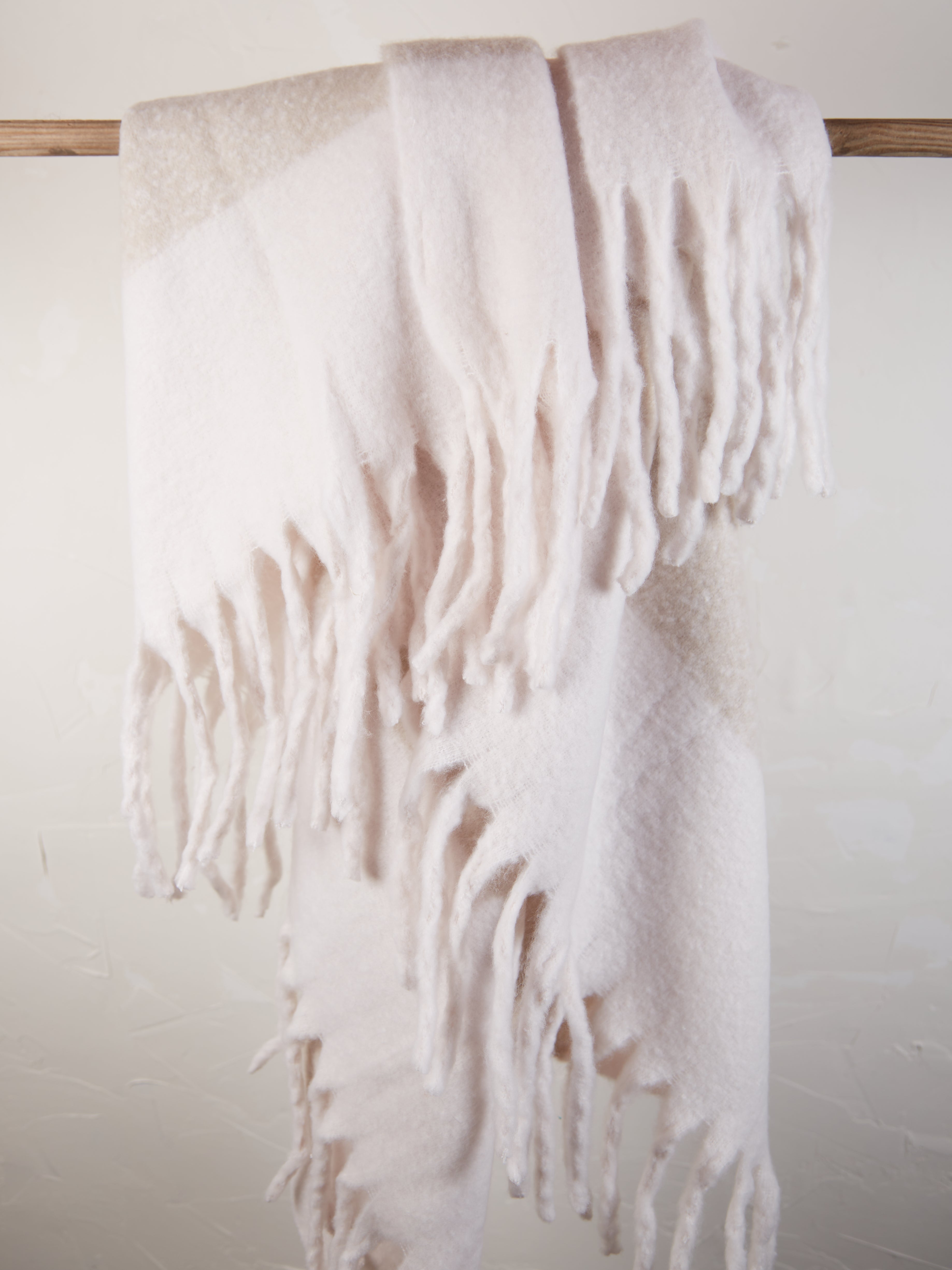 Isabel Recycled Striped Fringed Throw - Natural