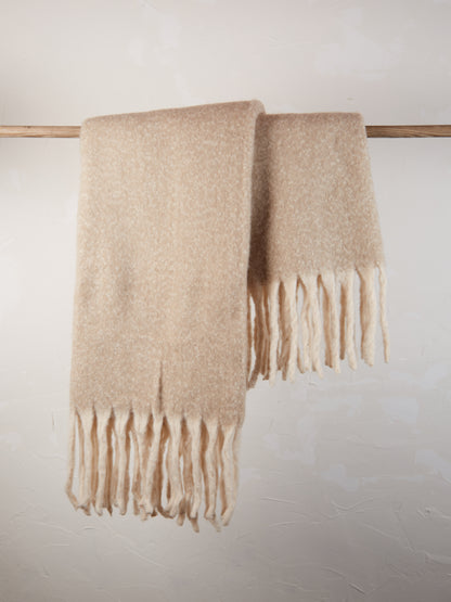 Isabel Recycled Fringed Throw - Natural