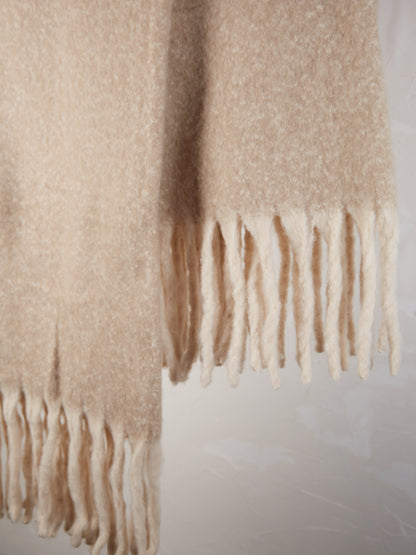 Isabel Recycled Fringed Throw - Natural