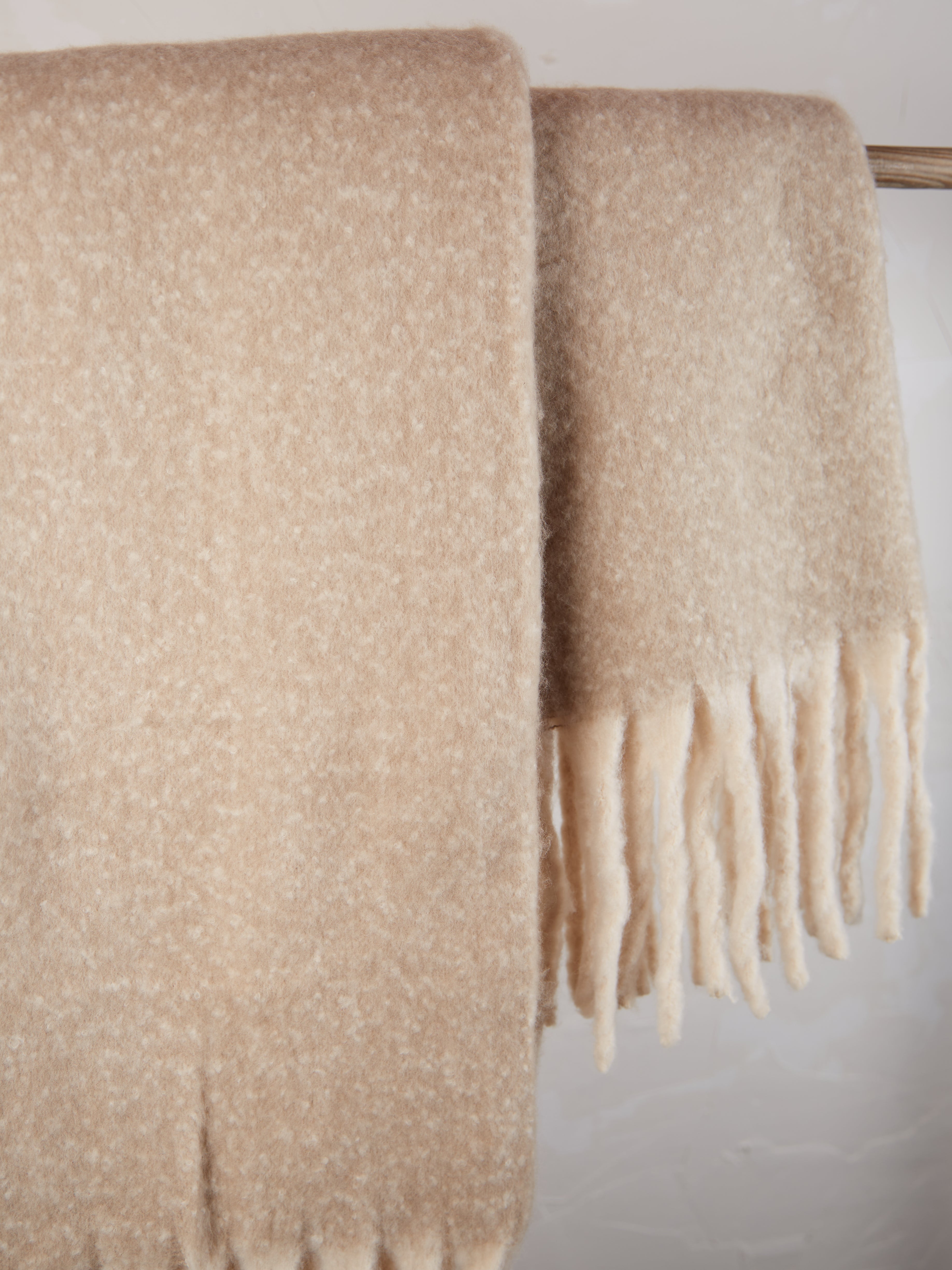 Isabel Recycled Fringed Throw - Natural