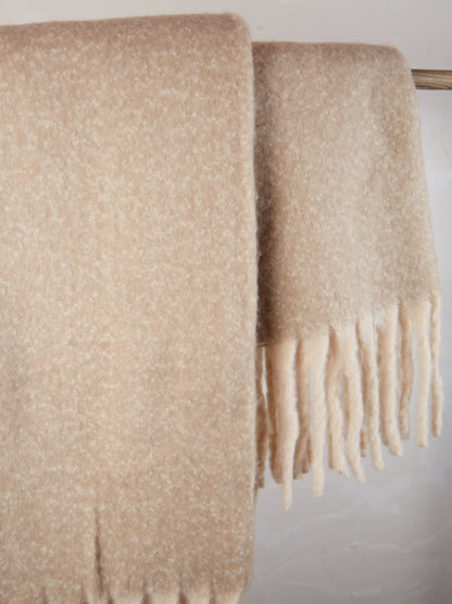 Isabel Recycled Fringed Throw - Natural