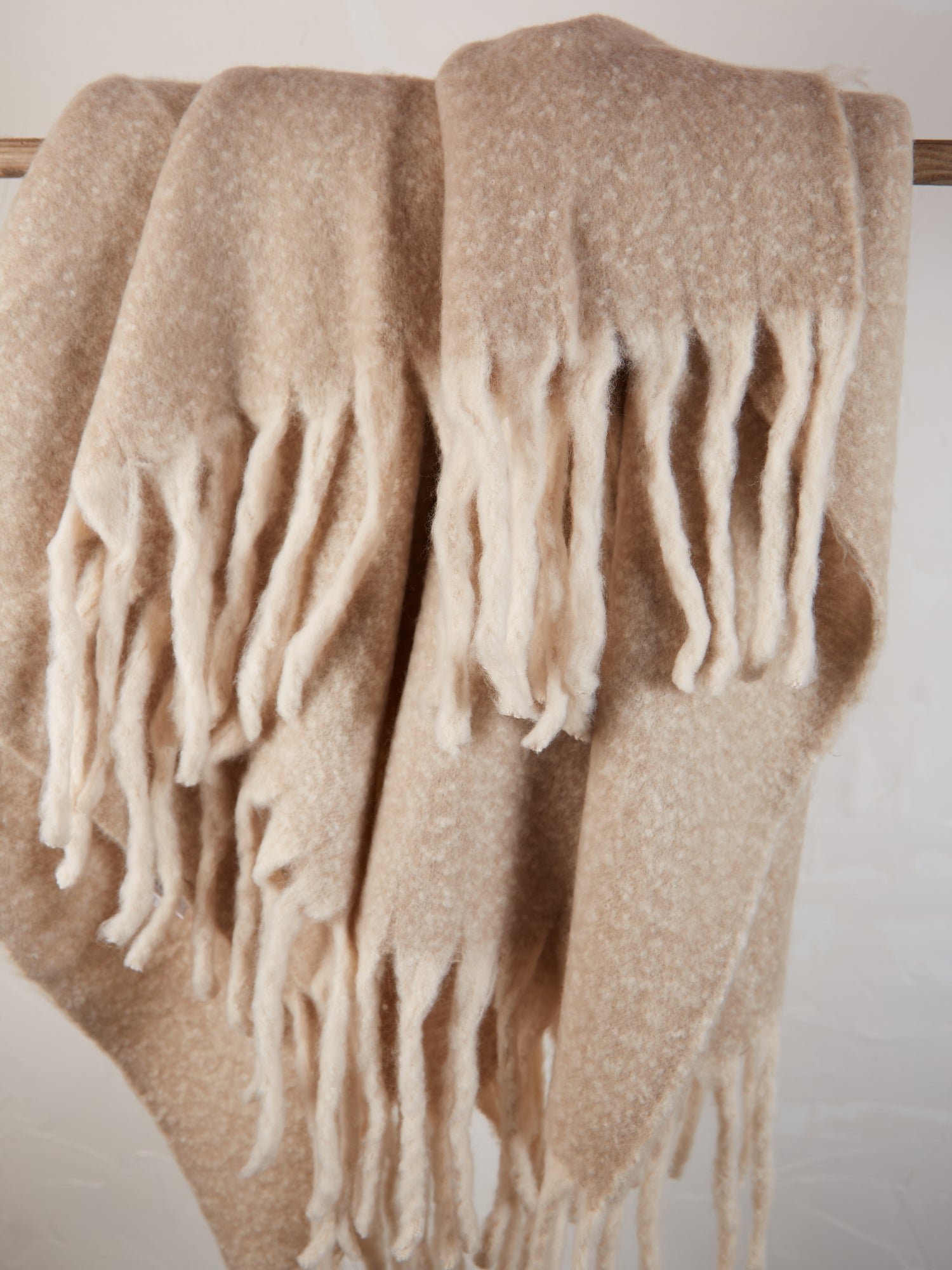 Isabel Recycled Fringed Throw - Natural