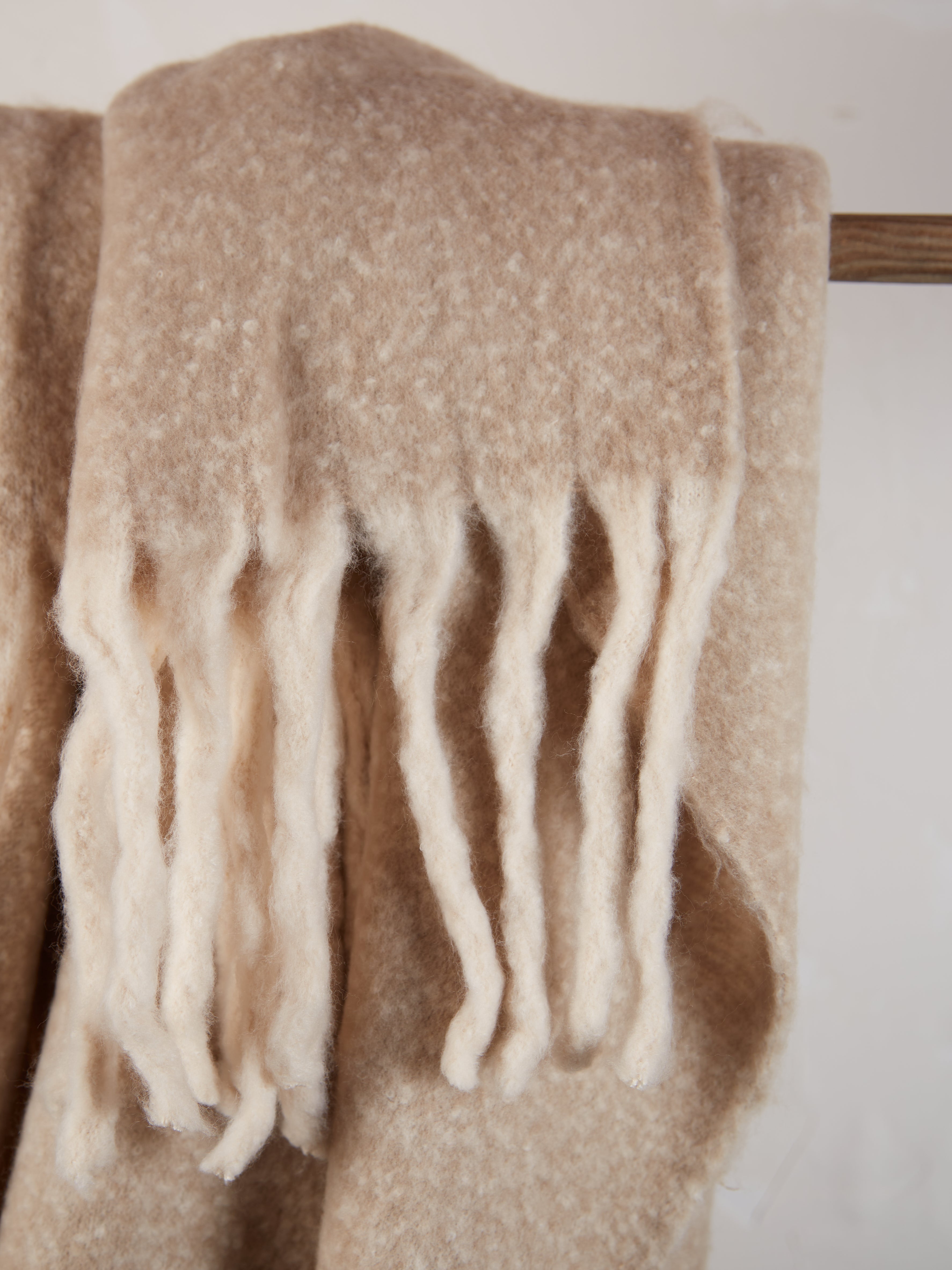 Isabel Recycled Fringed Throw - Natural