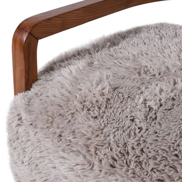 Faux Fur &amp; Ash Arm Chair