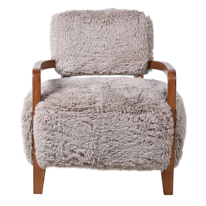 Faux Fur &amp; Ash Arm Chair