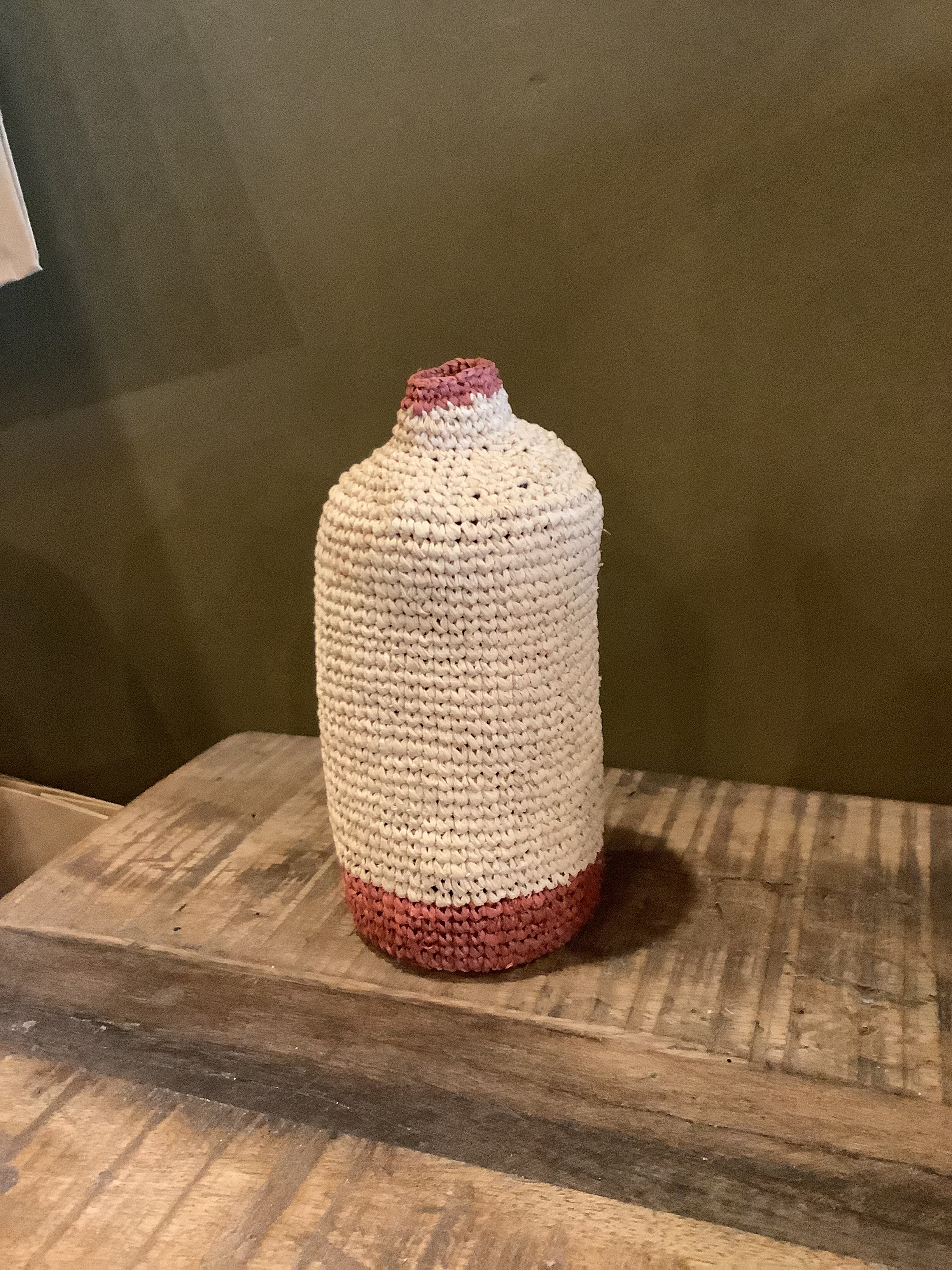 Medium Woven Bud/Bottle Vase - Rust Base