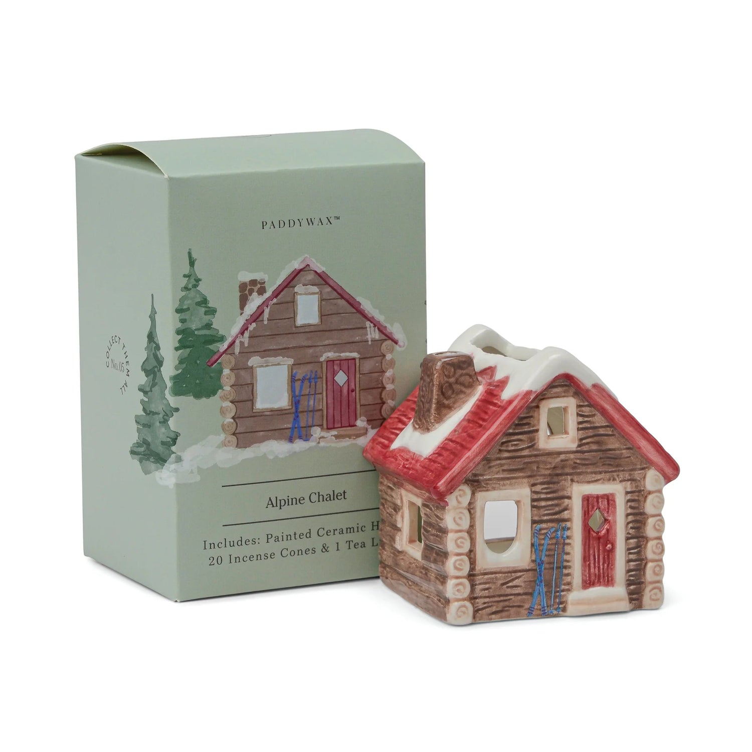 Ceramic Village Incense Holder - Alpine Chalet