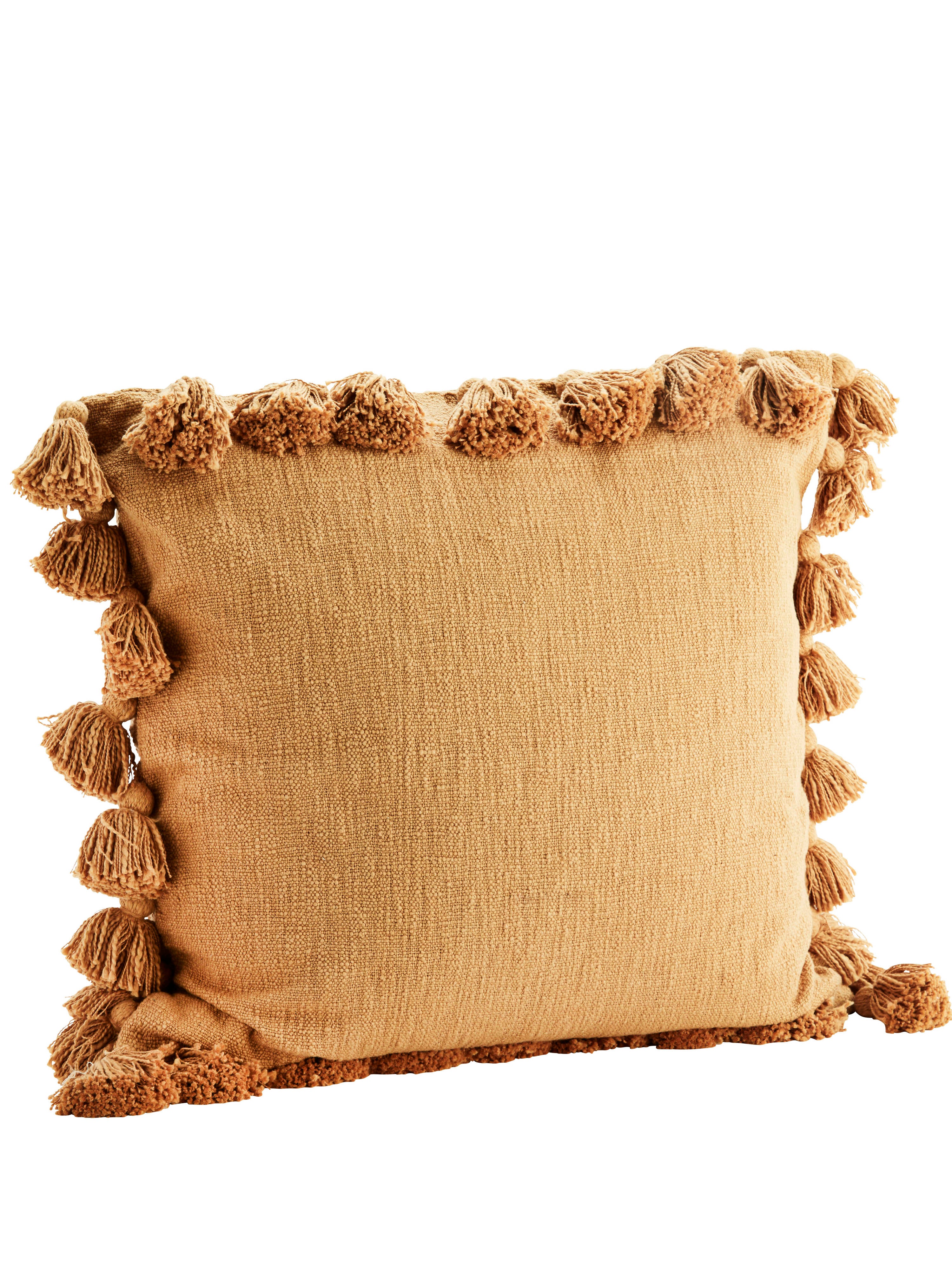 Brown Sugar Cushion With Tassels