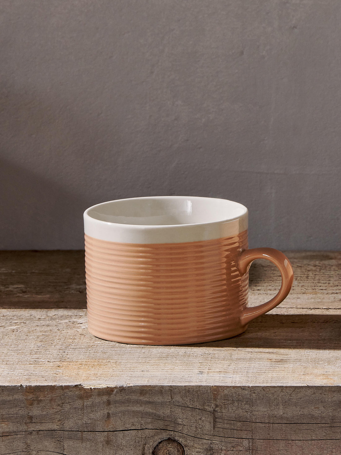 Kai Ribbed Stoneware Mug - Terracotta