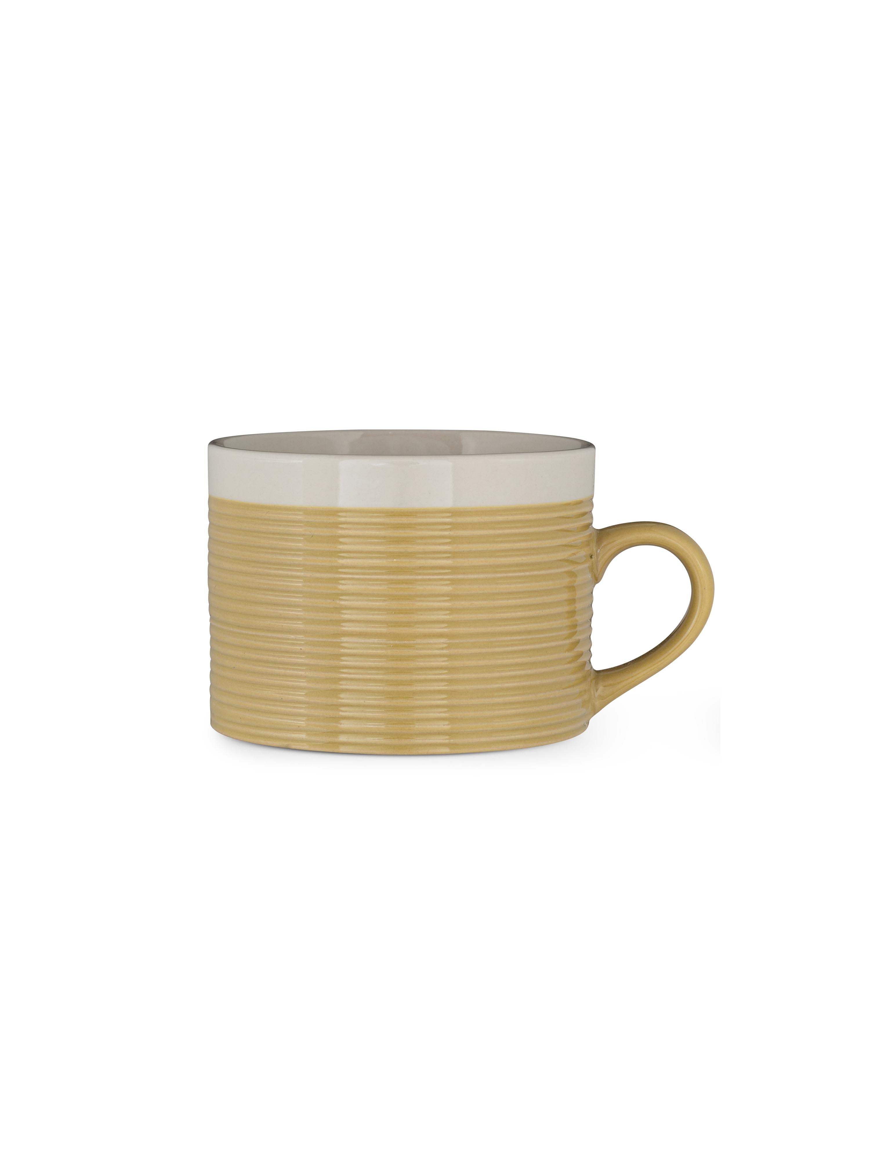 Kai Ribbed Stoneware Mug - Mustard