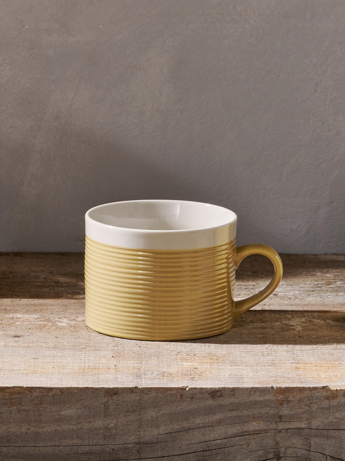 Kai Ribbed Stoneware Mug - Mustard