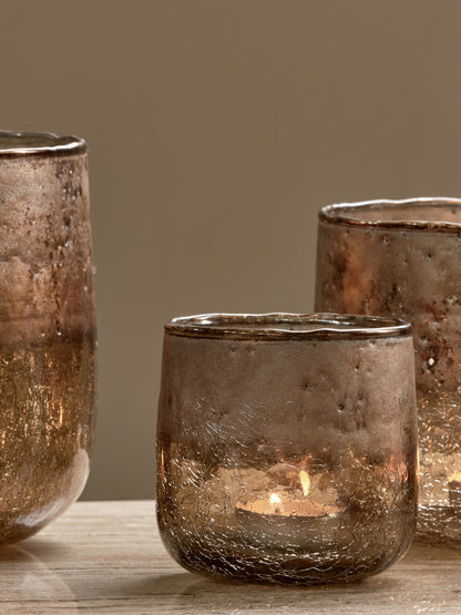 Copper Glass Tealight Holder