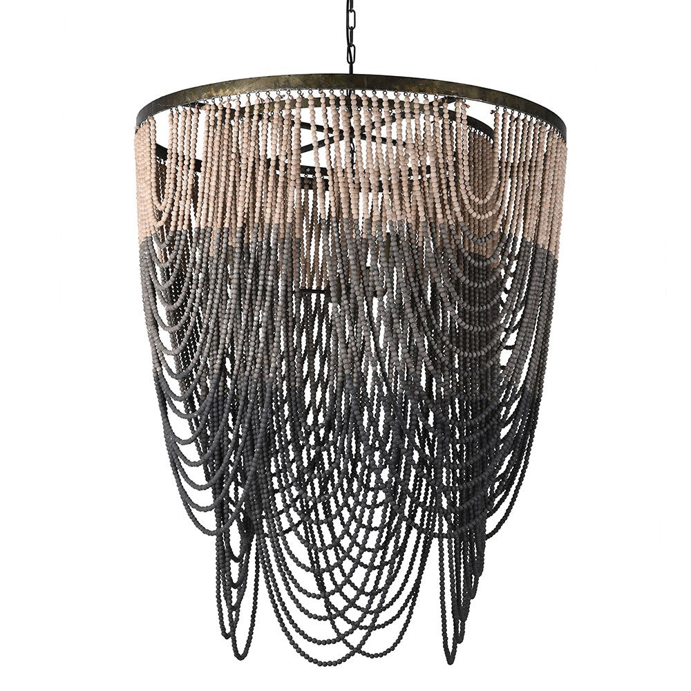 Oversized Ombre Wooden Bead Chandelier