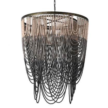 Oversized Ombre Wooden Bead Chandelier