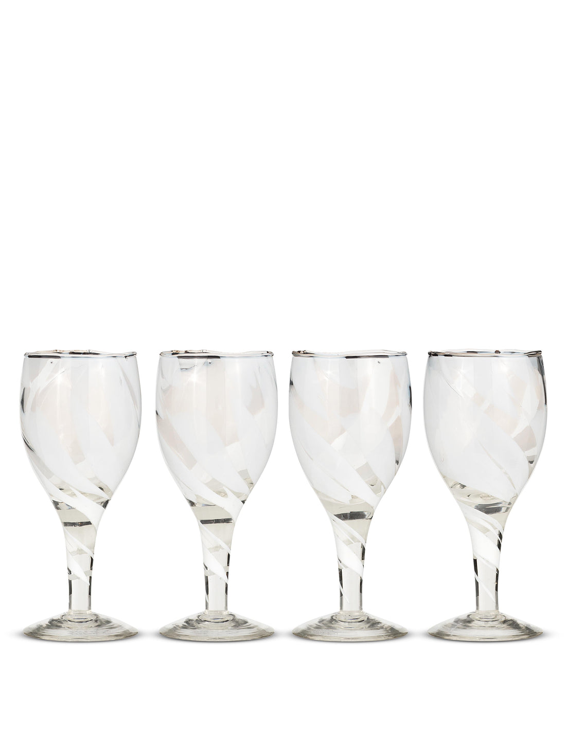 Lohara Recycled Patterned Wine Glass - White