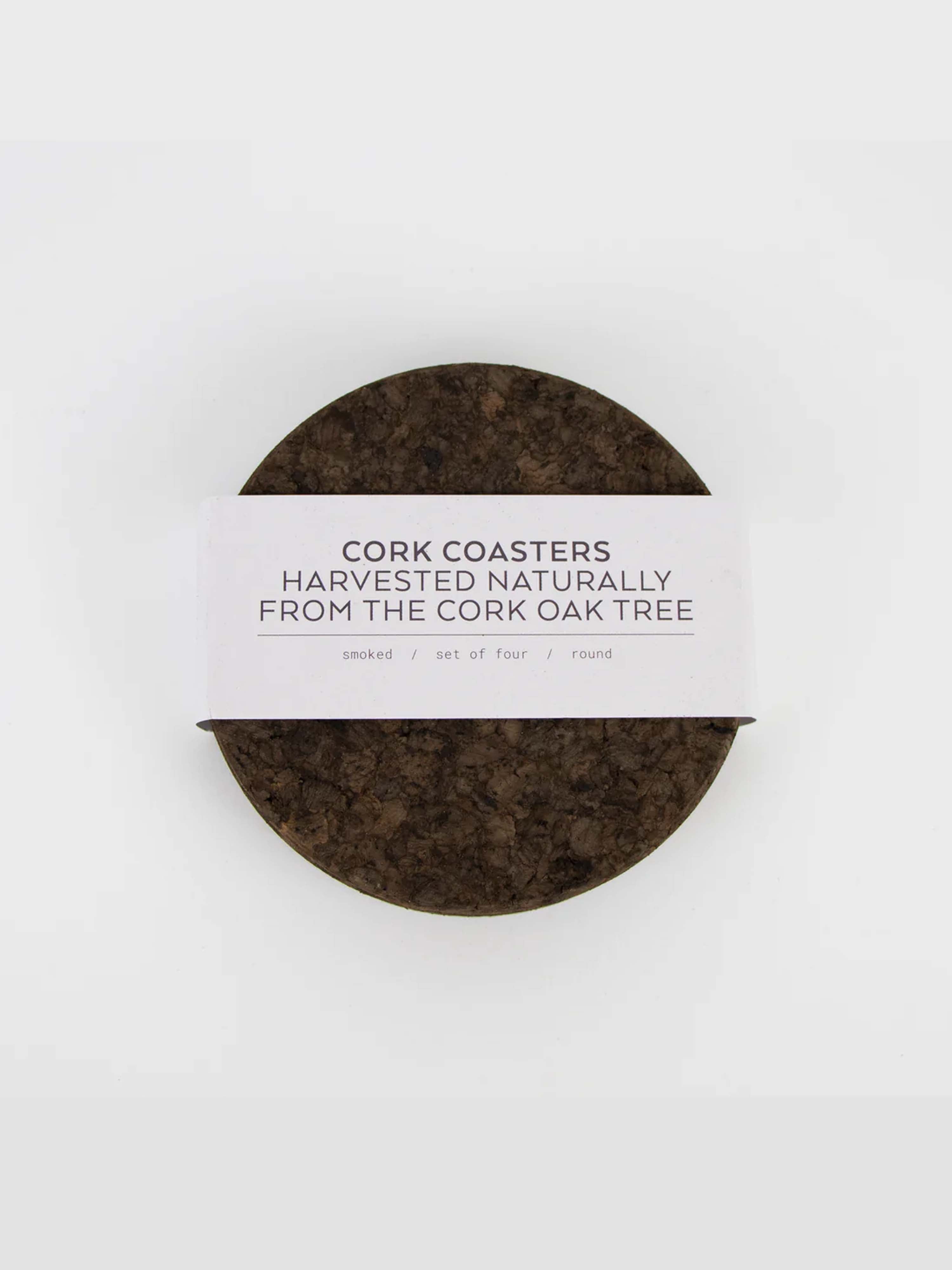 Set of 4 Smoked Cork Coasters