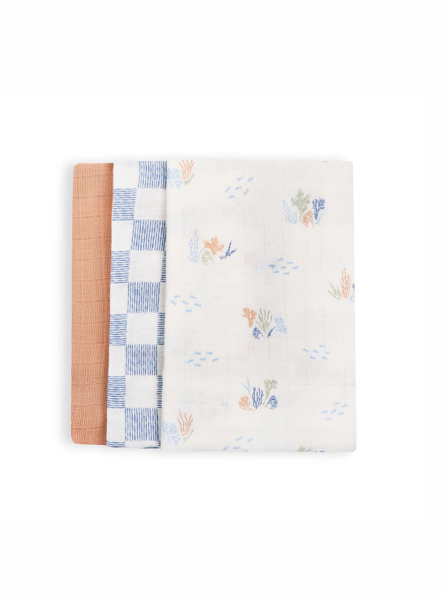 Organic Baby Muslin Squares Set of 3 - Coastline