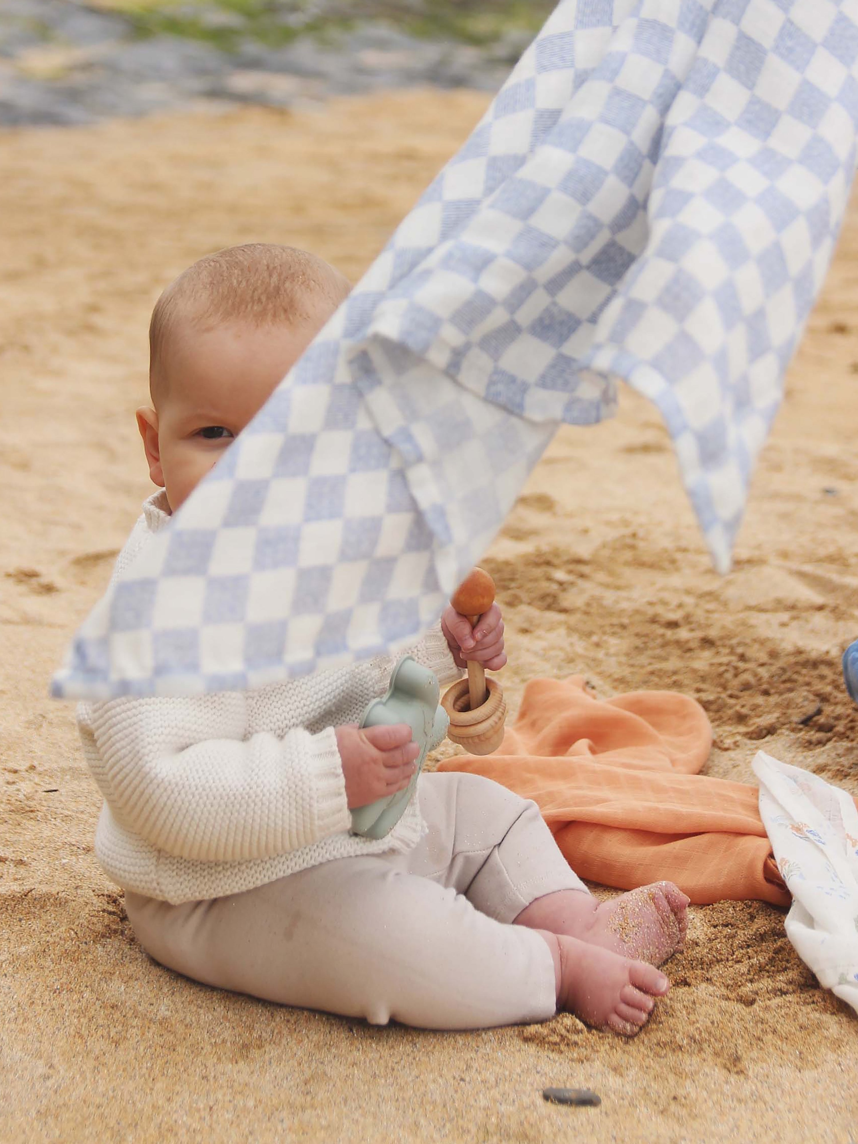 Organic Baby Muslin Squares Set of 3 - Coastline