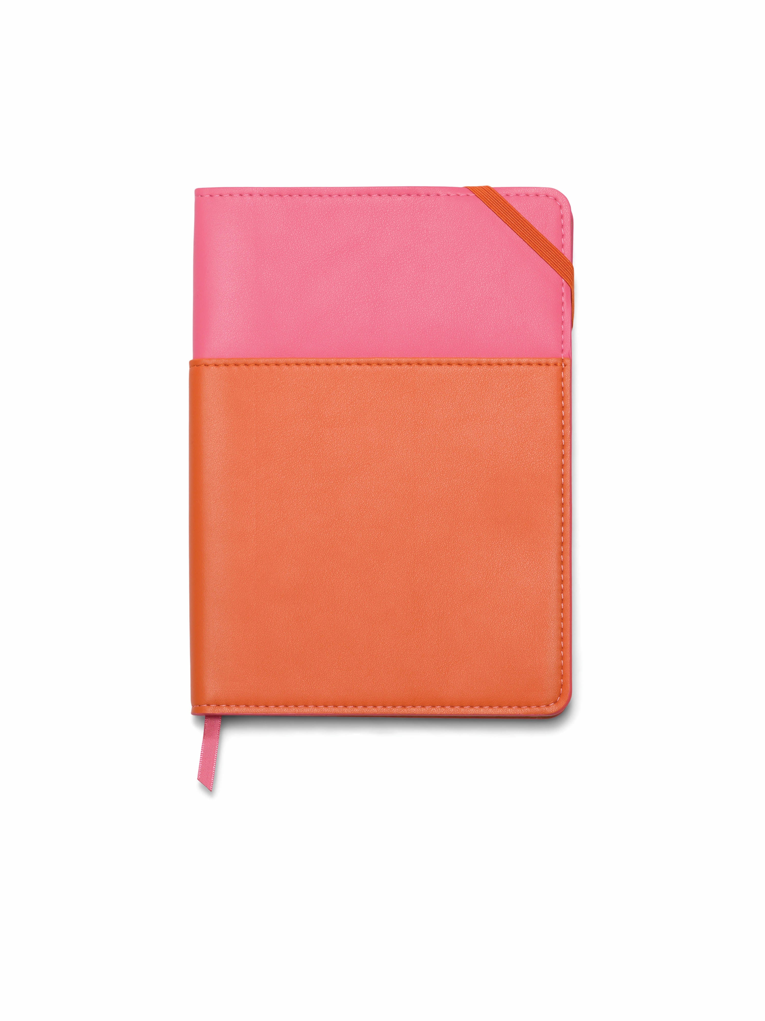 Vegan Leather Pocket Journal - Pink &amp; Chili