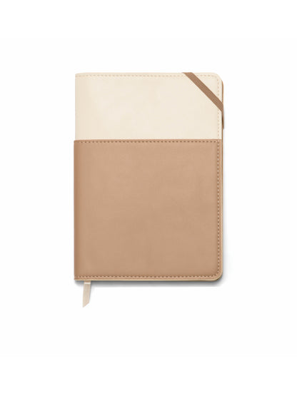 Vegan Leather Pocket Journal - Ivory &amp; Taupe