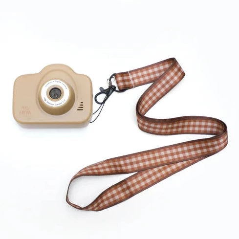 Cam Cam - My First Digital Camera - Peanut Camera/Vintage Squares Strap