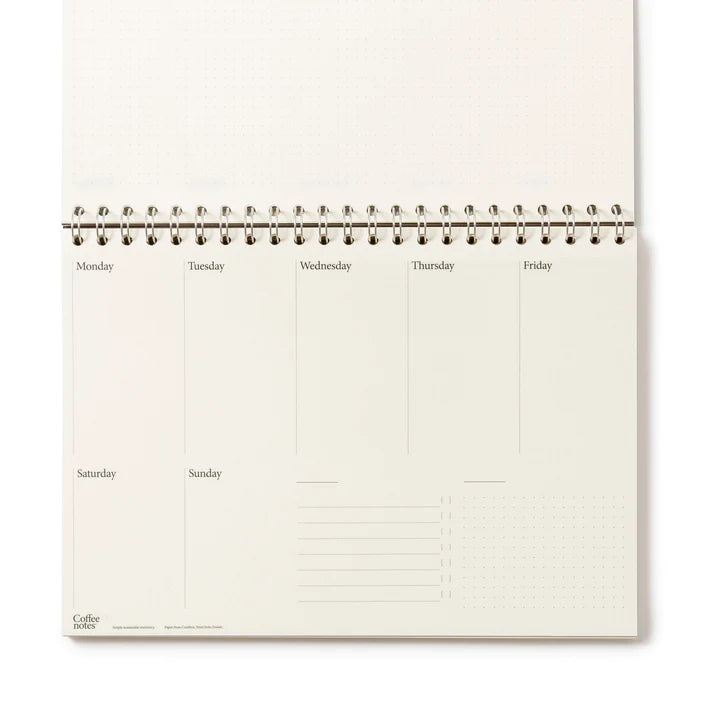 A4 Recycled Coffee Cup Weekly Planner - 3 Colour Options Available