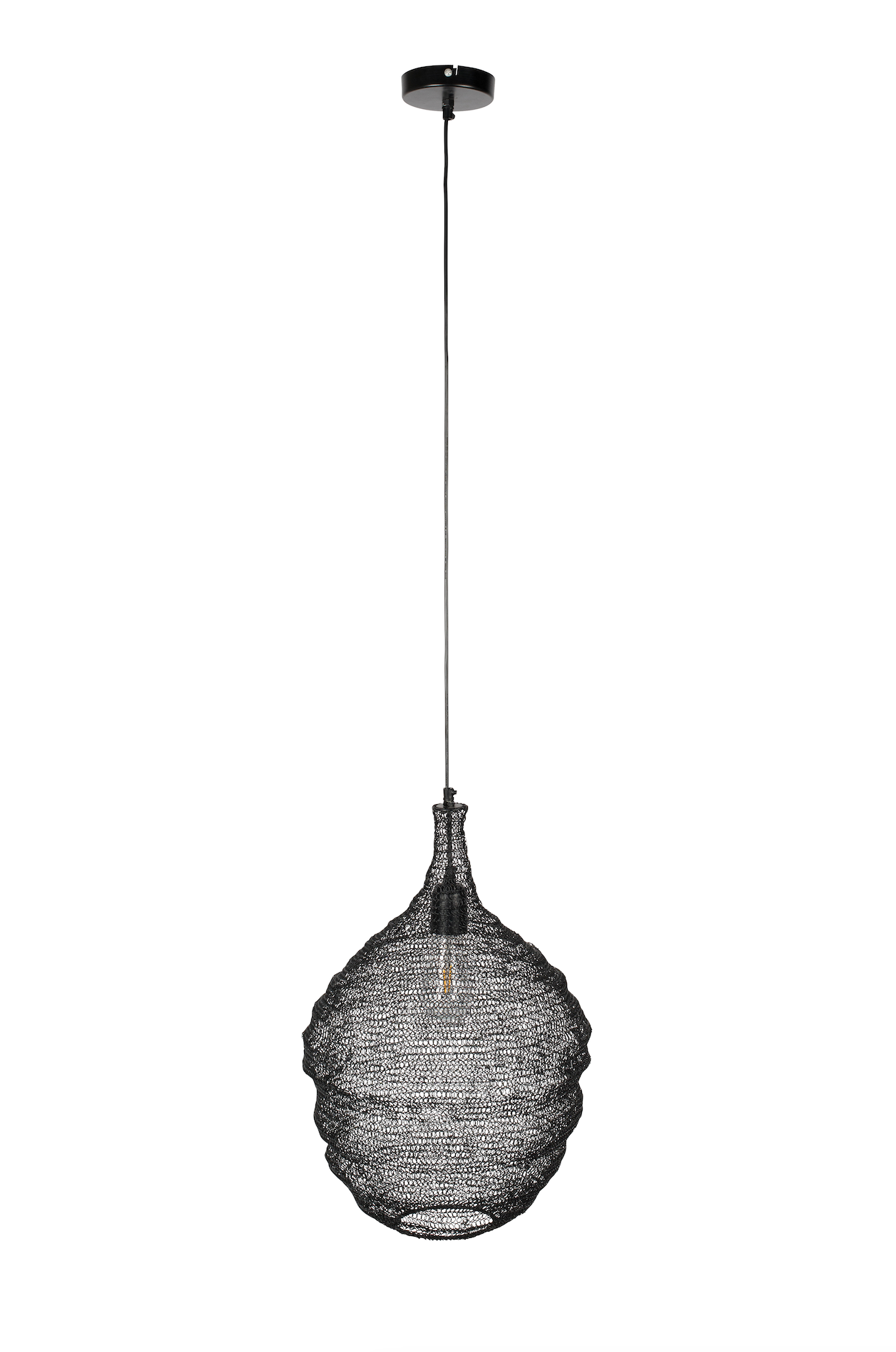 Medium Lena Pendant Lamp - Brass/Black