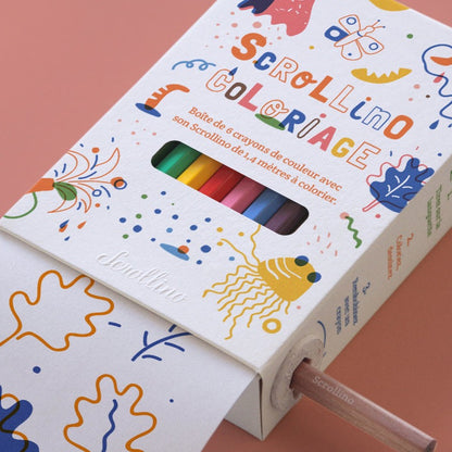 Scrollino Colouring Book For Kids With Pencils