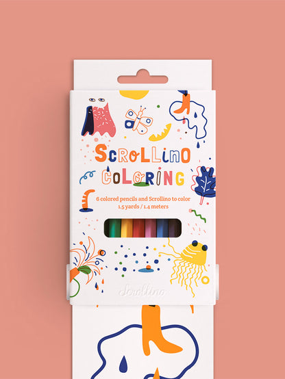 Scrollino Colouring Book For Kids With Pencils