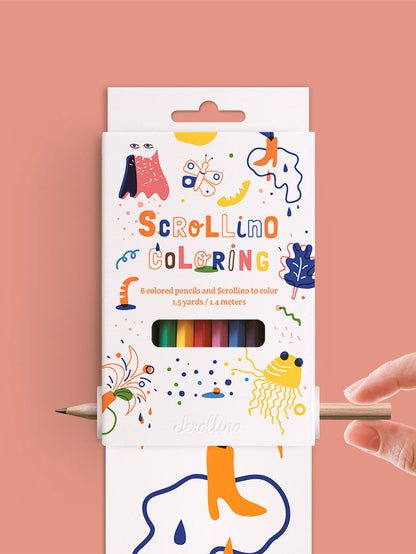 Scrollino Colouring Book For Kids With Pencils