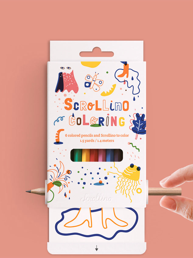 Scrollino Colouring Book For Kids With Pencils