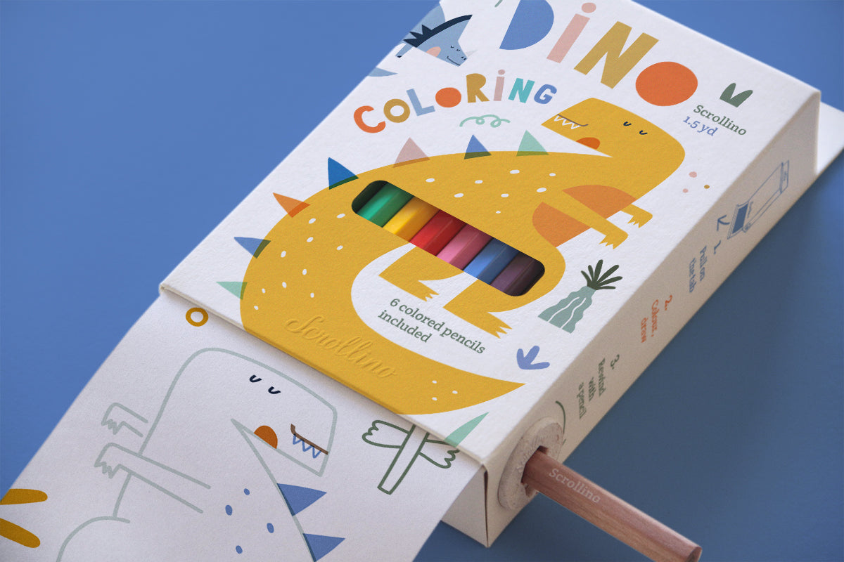 Scrollino Colouring Book with Dinosaurs - Dino Colouring