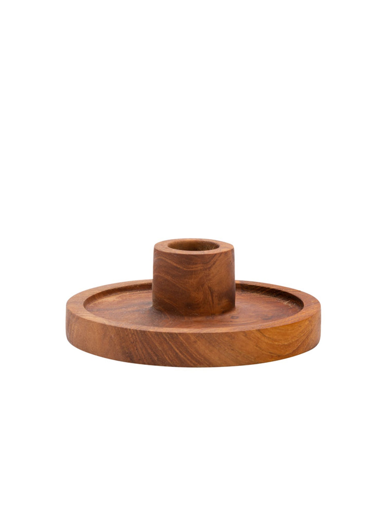 Luna Reclaimed Teak Wood Dinner Candle Holder