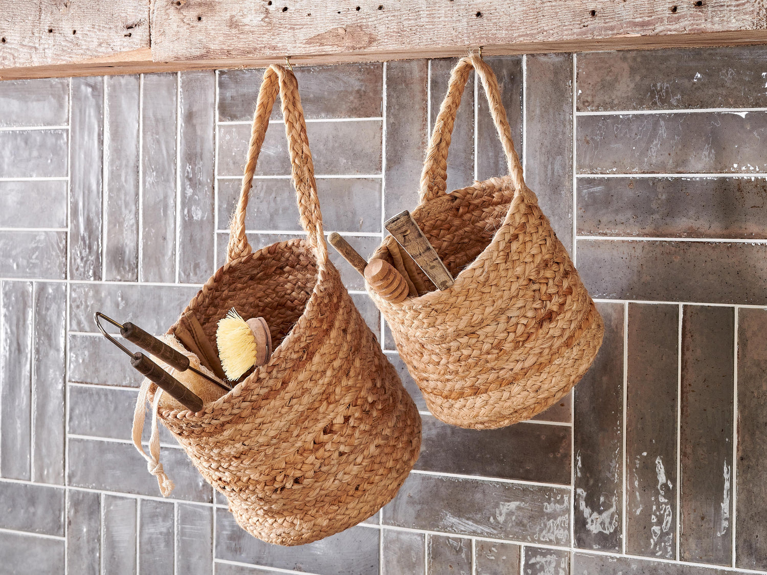 Chapad Hemp Wide Wall Hung Basket - 2 Sizes Available