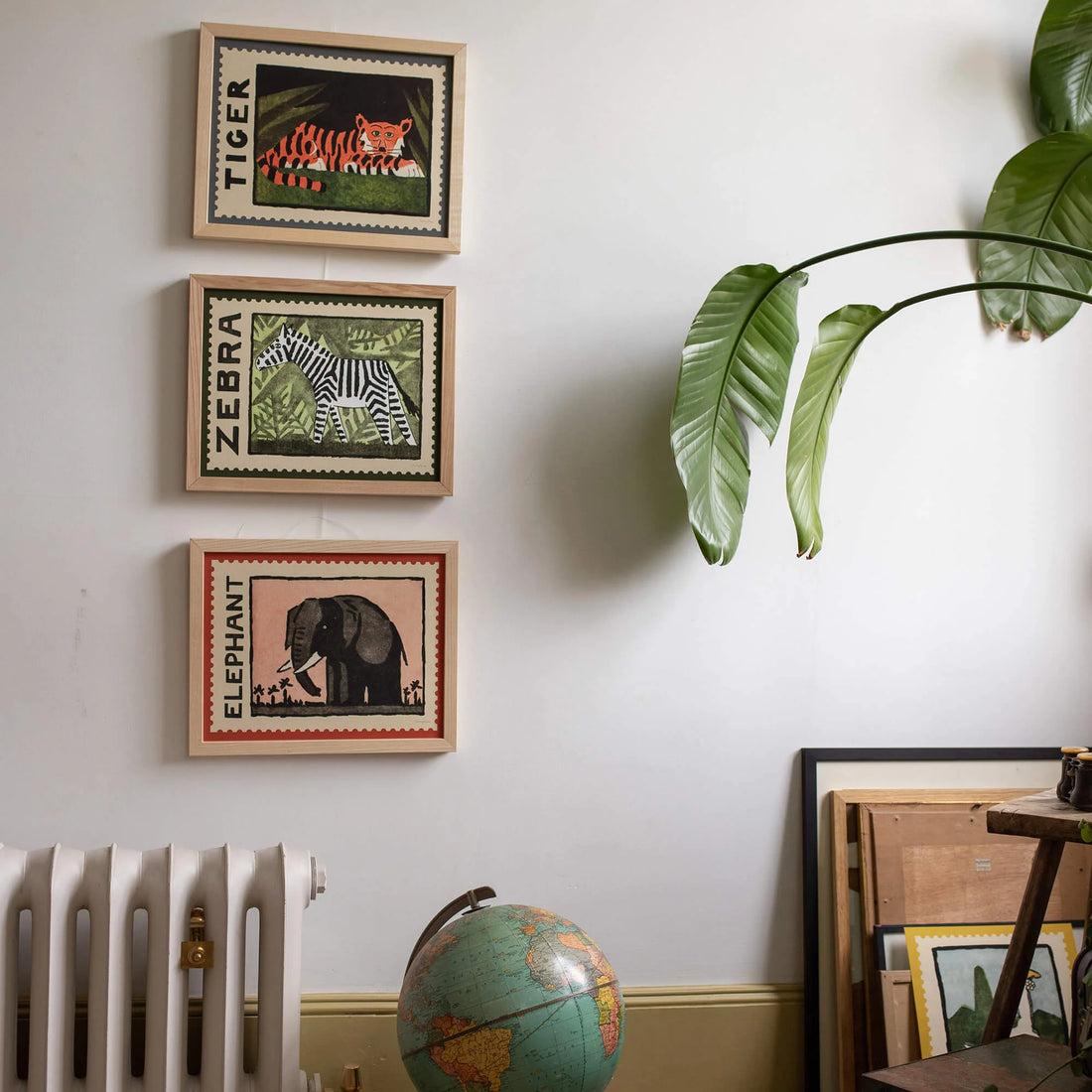 Elephant Vintage Stamp  - A3 Giclee Print