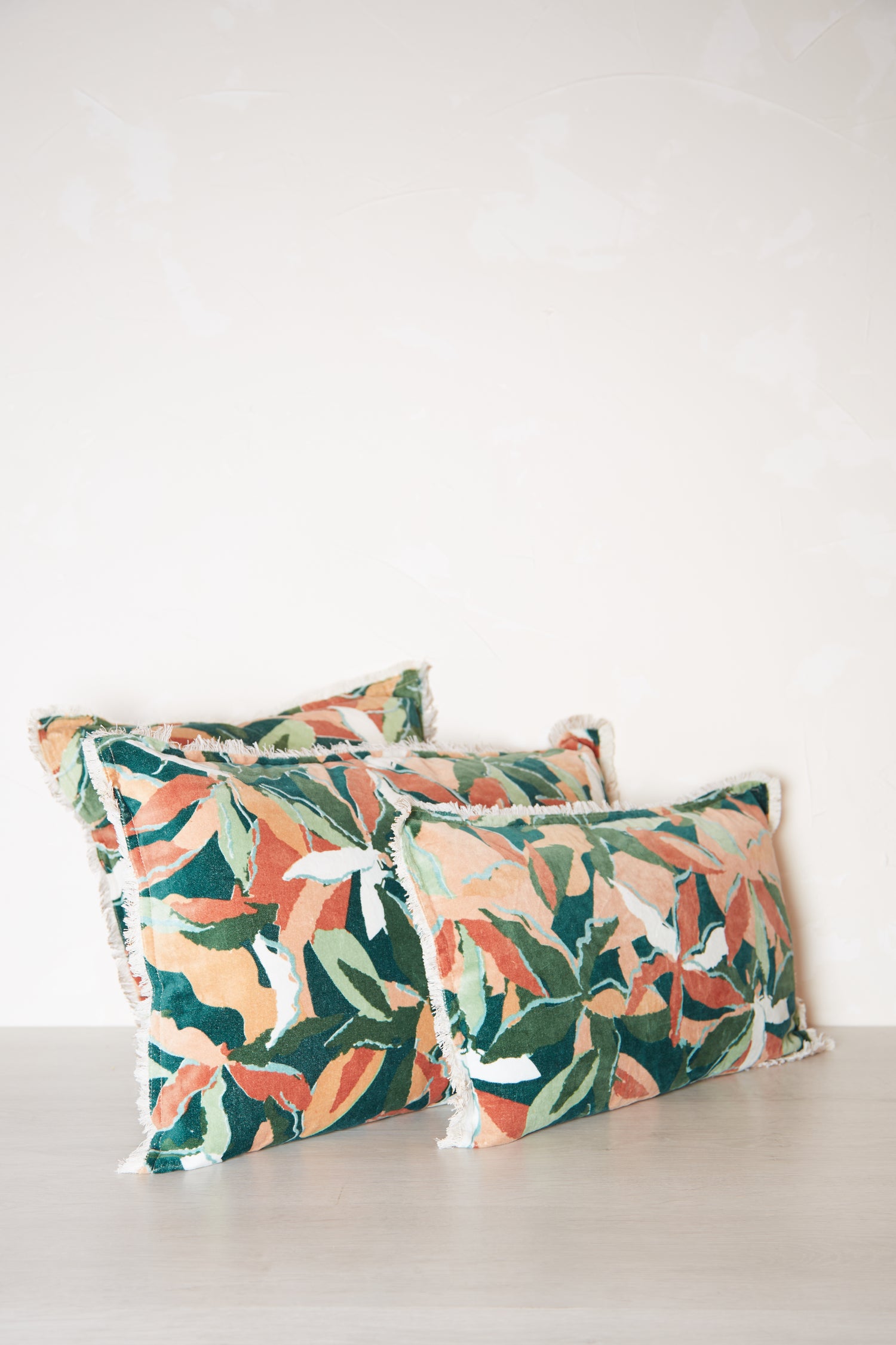 Alina Printed Velvet Cushion - Petrol - 3 Sizes available