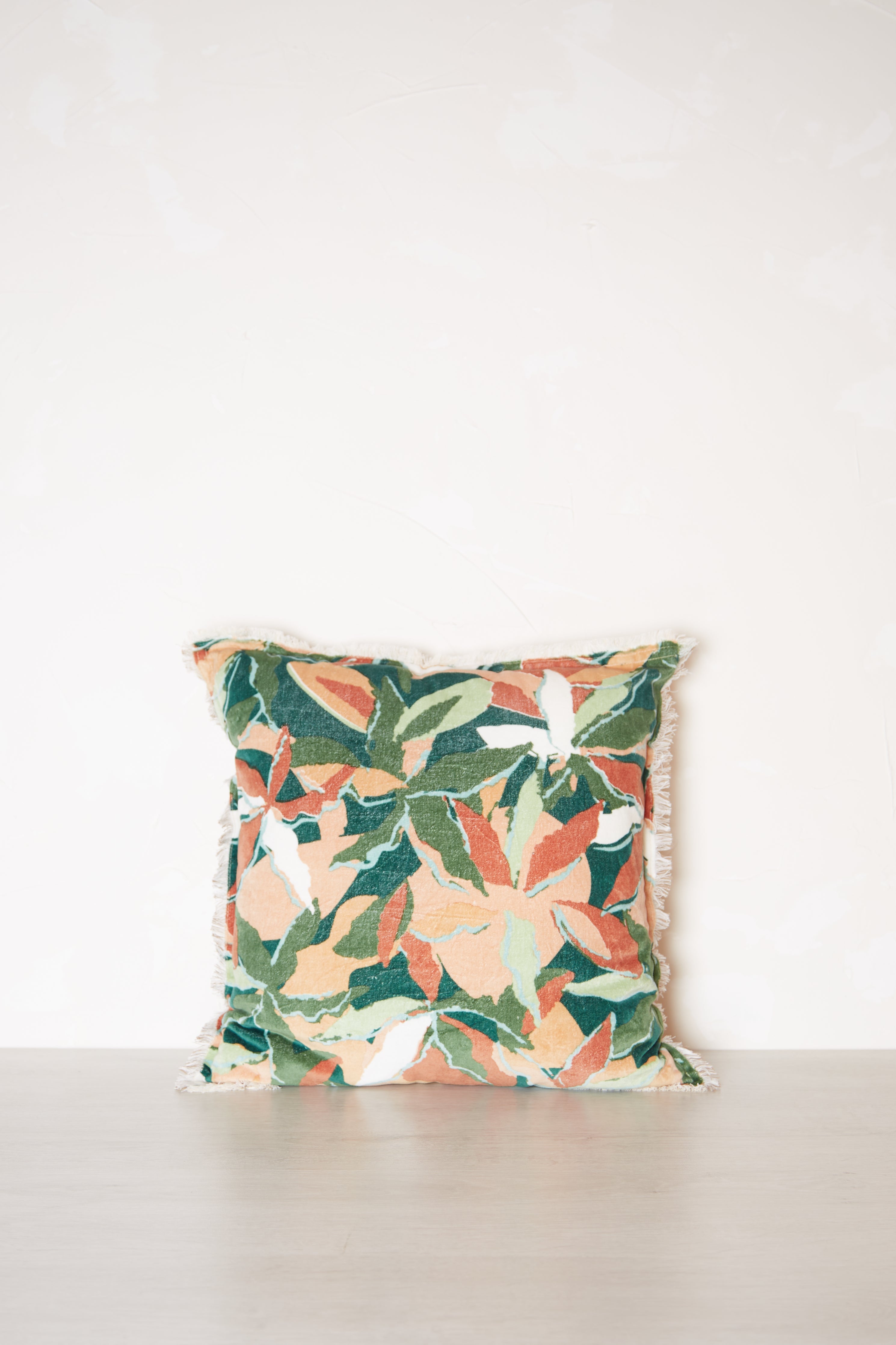 Alina Printed Velvet Cushion - Petrol - 3 Sizes avaliable