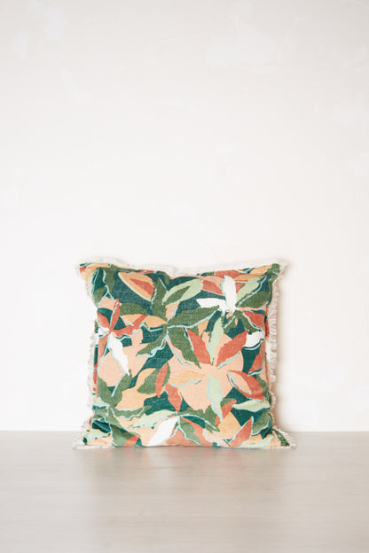 Alina Printed Velvet Cushion - Petrol - 3 Sizes available