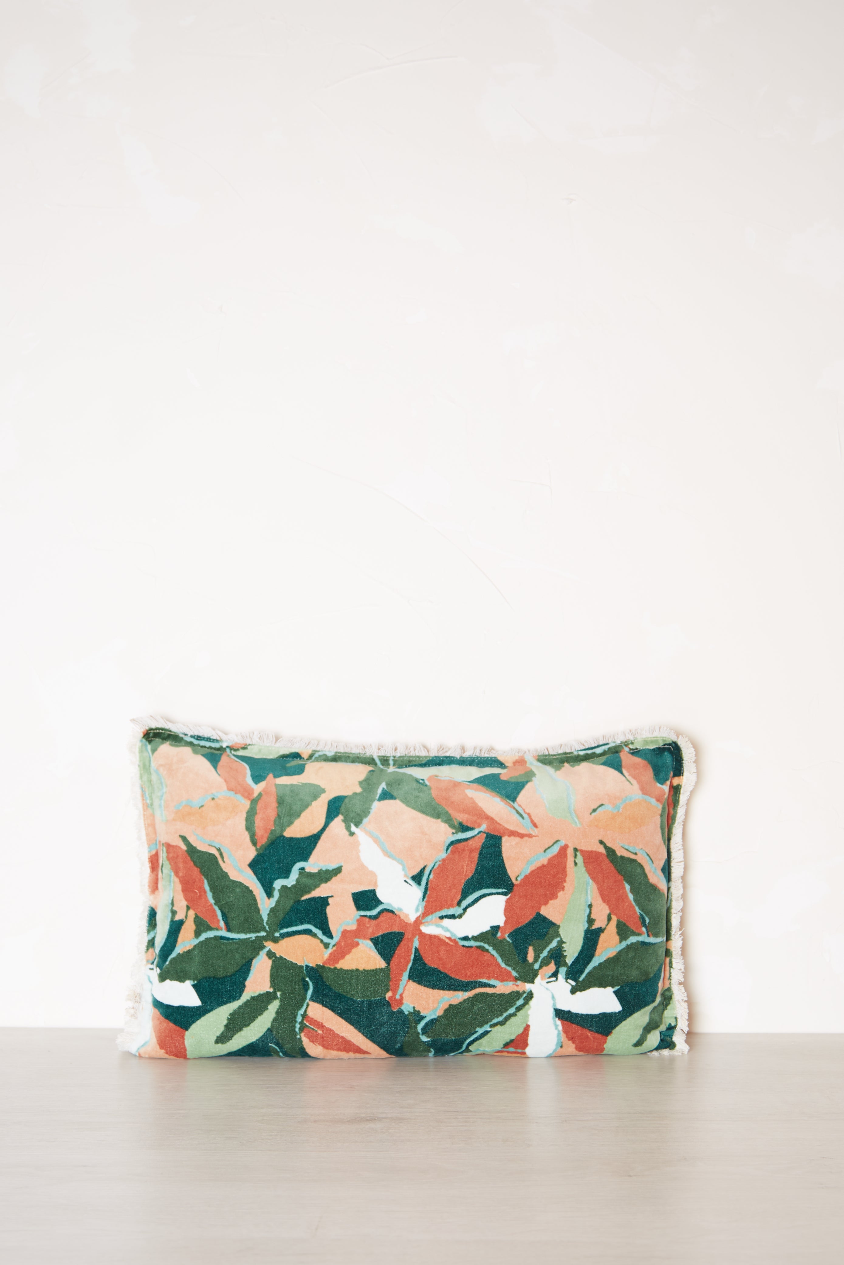 Alina Printed Velvet Cushion - Petrol - 3 Sizes available