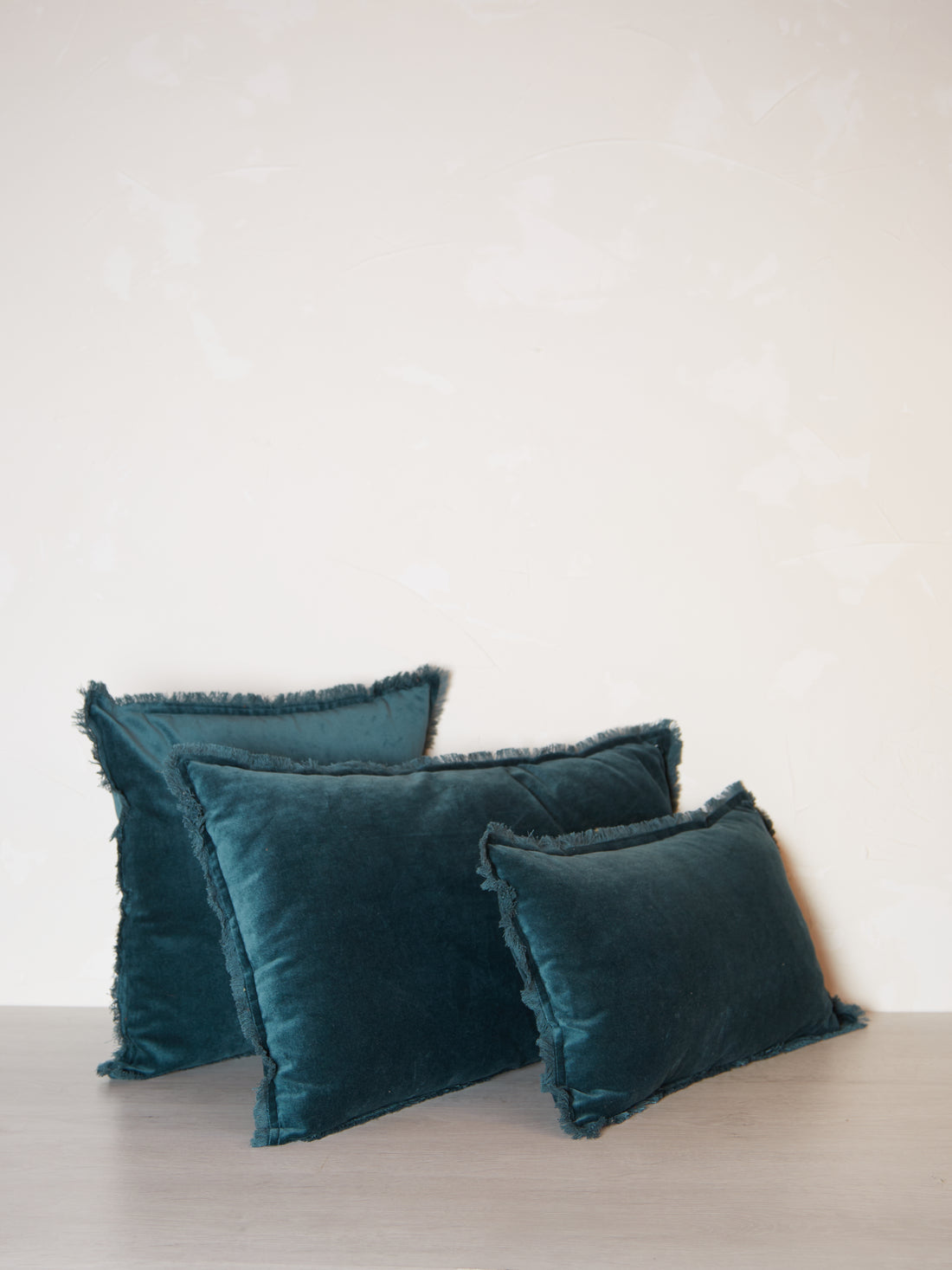 Fara Fringed Velvet Cushion - Corinth - 3 Sizes Available