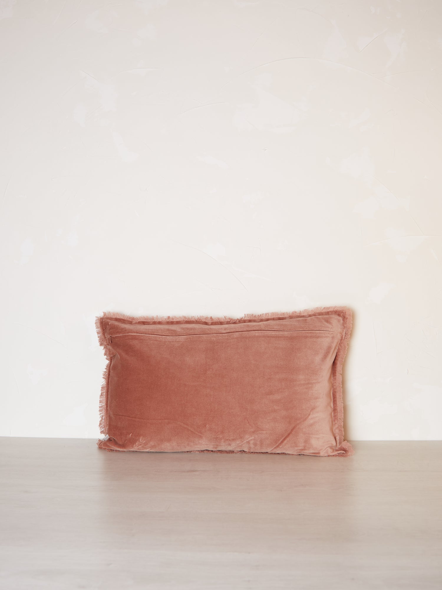 Fara Fringed Velvet Cushion - Rosewood - 3 Sizes Available